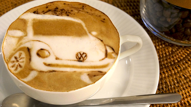 Illustration for article titled This Is The Best Coffee-Foam VW Beetle I've Ever Seen